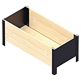 Upyard Pflanzkasten Modernbox niedrig (78 x 36 x 32 cm, Holz, Natur/Schwarz)