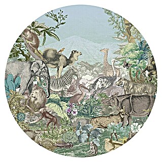 Komar Fototapete rund Animal Kingdom (128 cm, Selbstklebend)