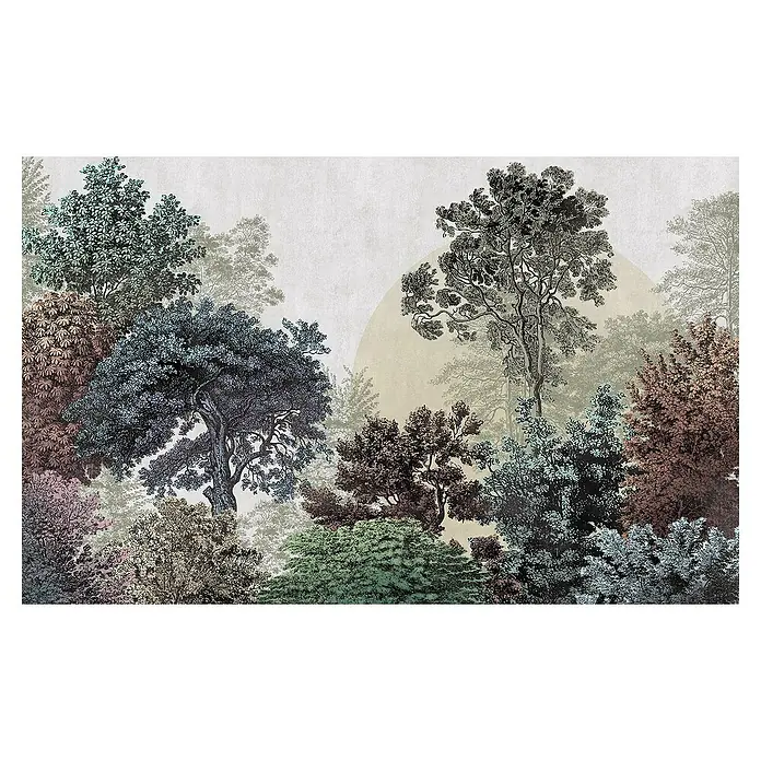 Komar Fototapete Bois Brumeux - B x H: 400 x 250 cm, Vlies - Stilvolle Tapete mit Waldmotiv. Die detailreiche Darstellung von Bäumen verleiht jedem Raum eine natürliche und elegante Atmosphäre.