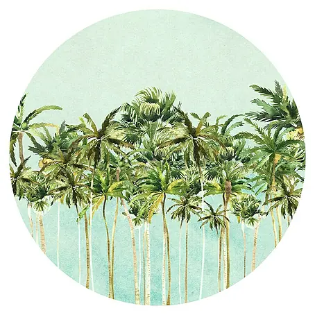 Komar Dots Fototapete rund Coconut Trees