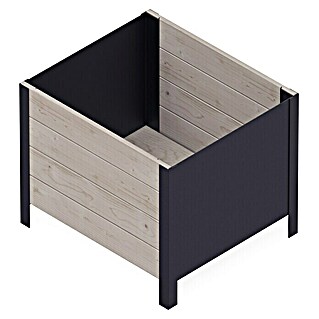 Pflanzkasten Modernbox tief (58 x 52 x 48 cm, Holz, Grau)