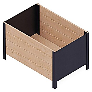 Upyard Pflanzkasten Modernbox tief (78 x 52 x 48 cm, Holz, Braun)
