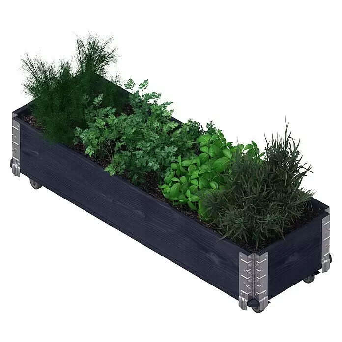 Upyard Kräuterkasten mit Rollen - Schwarz, 120 x 40 x 19,5 cm - Anwendungsbeispiel