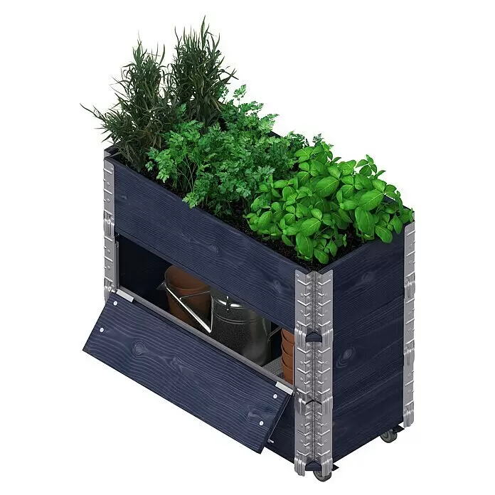 Upyard Kräuterkasten Advanced - 80 x 40 x 68 cm, Stahl, Schwarz - Anwendungsbeispiel