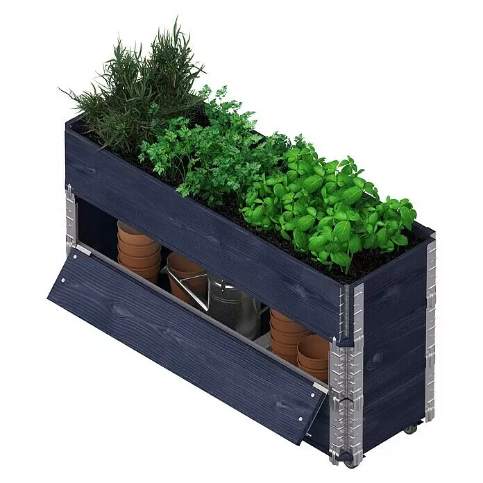 Upyard Kräuterkasten Advanced - 120 x 40 x 68 cm, Stahl, Schwarz - Anwendungsbeispiel