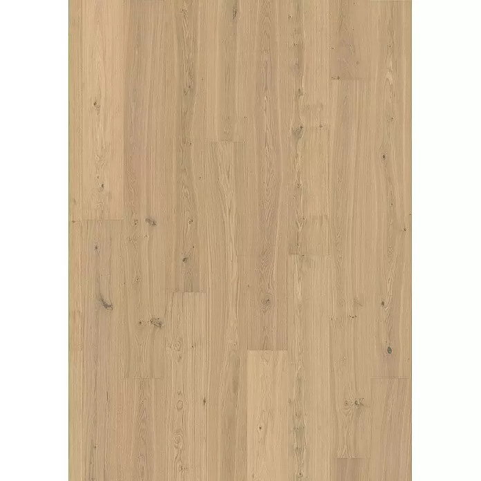 Living by Haro Parkett - Eiche puroweiß, Landhausdiele, 2.200 x 240 x 12 mm - Heller Eichenparkettboden mit natürlicher Holzmaserung und Ästen.