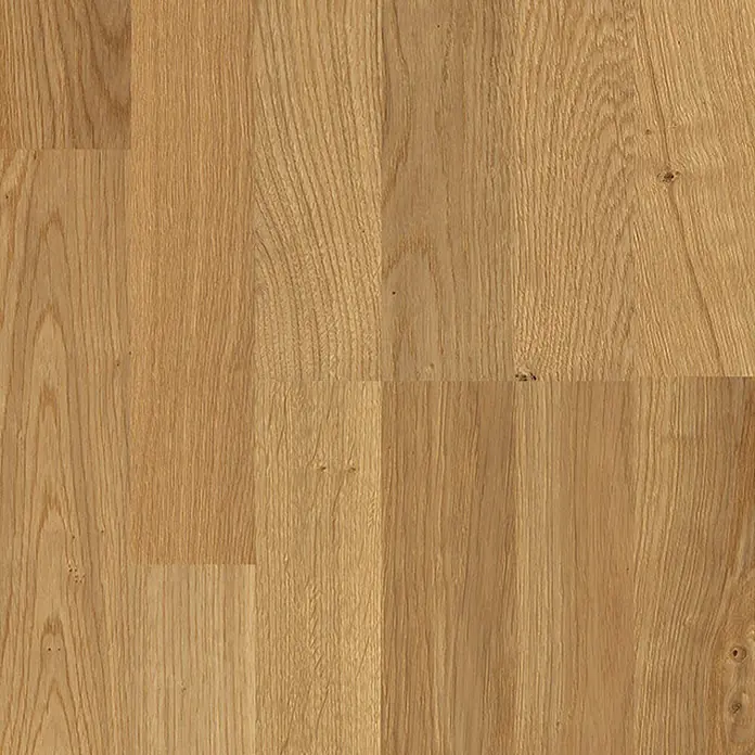Living by Haro Parkett - Eiche Natur strukturiert geölt, Schiffsboden, 2.200 x 180 x 13,5 mm - Nahaufnahme eines Eichenparkettbodens, der die natürliche Maserung und Wärme des Holzes hervorhebt. Ideal für Wohnraumgestaltung.