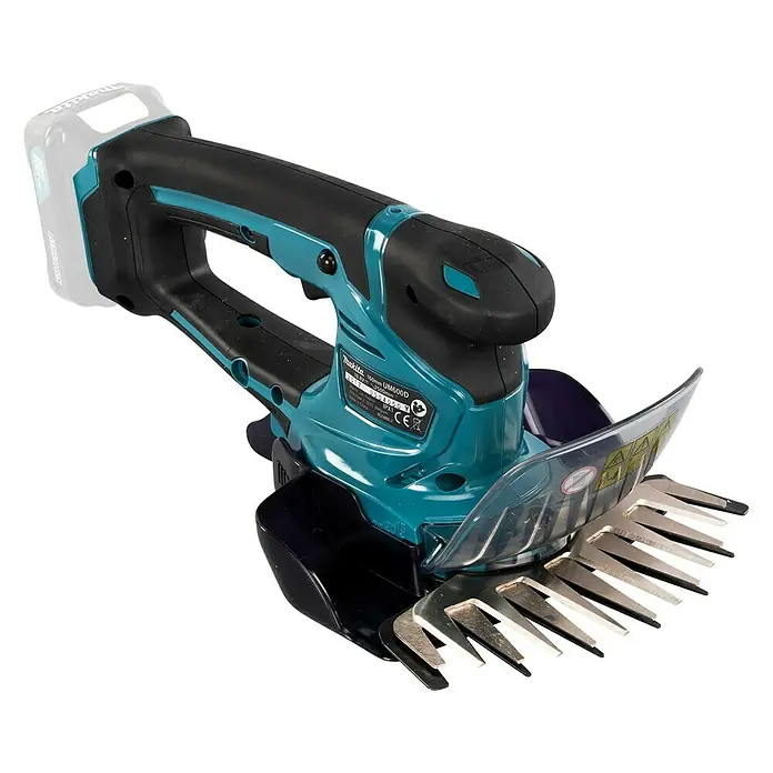 Makita Akku-Gras- & Strauchschere UM600DZX - 12 V, Li-Ionen, Ohne Akku - Bild einer Makita UM600D Akku-Grasschere, ideal für präzise Gartenarbeiten. Kompaktes Design mit Akku für kabellose Freiheit.