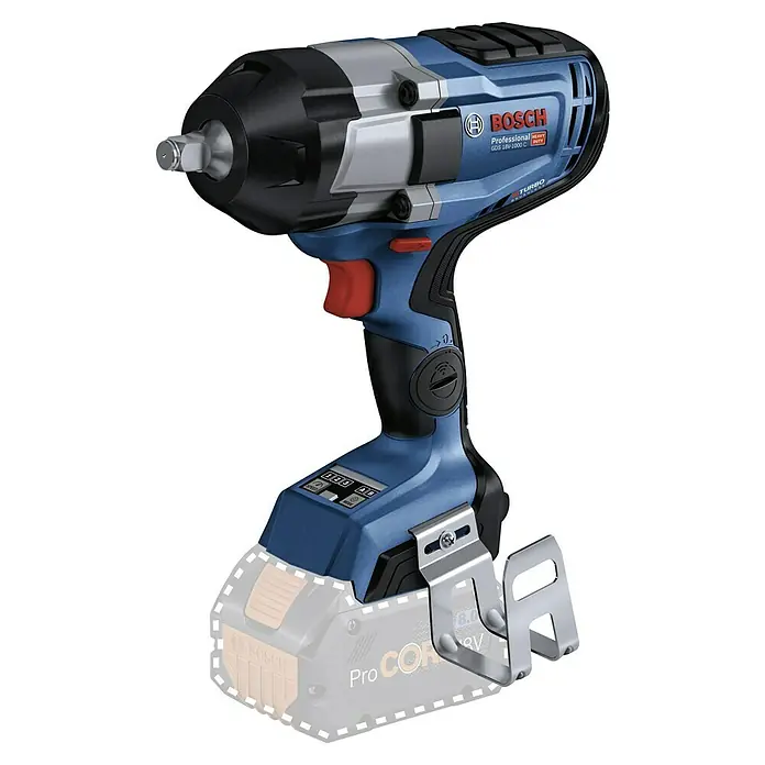 Bosch Professional AMPShare 18V Akku-Drehschlagschrauber GDS 18V-1000 C18 V, Ohne Akku, 1.000 Nm, Ohne Bluetooth Low Energy Modul GCY 42 - Der Bosch GDS 18V-1000 C Professional Akku-Drehschlagschrauber mit seinem robusten Design und starkem Drehmoment für anspruchsvolle Anwendungen.