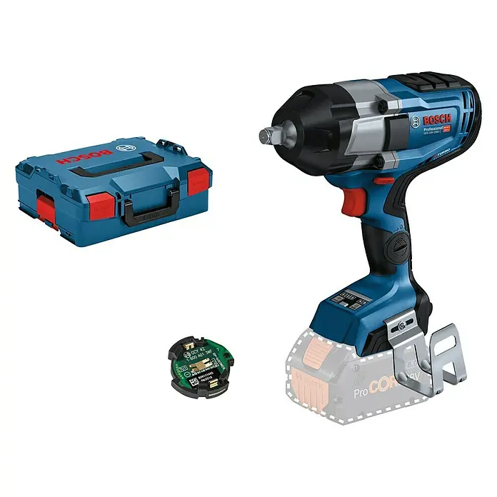 Bosch Professional AMPShare 18V Akku-Drehschlagschrauber GDS 18V-1000 C - 18 V, Ohne Akku, 1.000 Nm, Inkl. Ohne Bluetooth Low Energy Modul GCY 42 - Bosch GDS 18V-1050 C Professional Akku-Drehschlagschrauber mit Zubehör und Transportkoffer für Profi-Anwendungen.