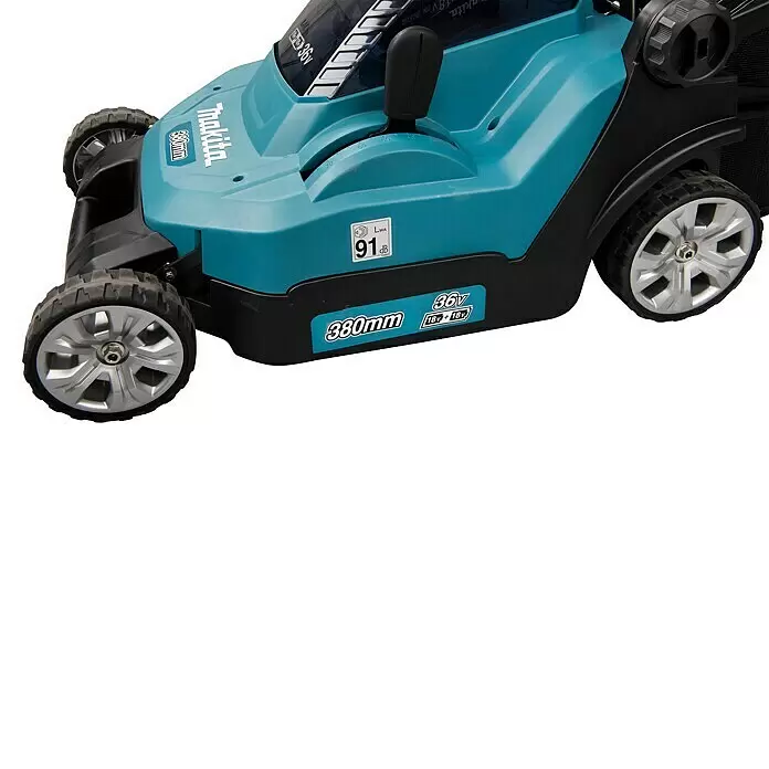 Makita LXT 18V Akku-Rasenmäher DLM382PM2 - 36 V, 2 Akkus, 4 Ah, Schnittbreite: 38 cm - Detailaufnahme