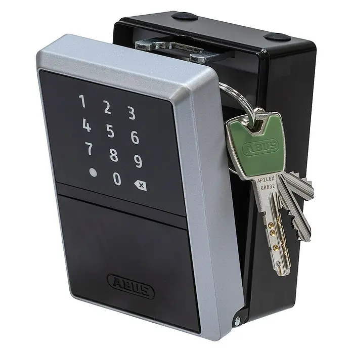 Abus Schlüsselbox Key Garage 787 Smart Bluetooth - Geeignet für: Bis zu 20 Schlüssel, L x B x H: 63 x 82,55 x 120 mm, Ohne Bügel - Ein ABUS Schlüsseltresor mit Zahlencode und Schlüssel bietet sichere Aufbewahrung für Schlüssel im Innen- und Außenbereich.