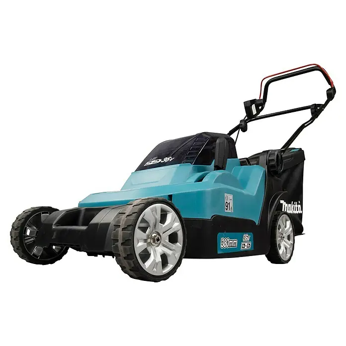 Makita LXT 18V Akku-Rasenmäher DLM382PM2 - 36 V, 2 Akkus, 4 Ah, Schnittbreite: 38 cm - Makita Akku-Rasenmäher für den perfekten Rasenschnitt. Das Gerät ist robust, zuverlässig und benutzerfreundlich, ideal für jeden Garten.