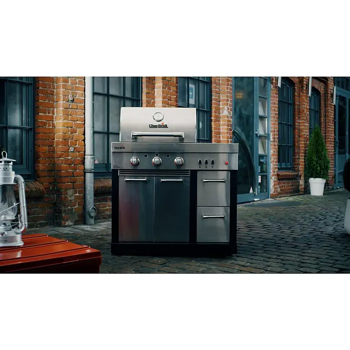 Char-Broil Outdoorküchen-Modul Ultimate 3200 - Silber, B x T x H: 100,3 x 67,3 x 120 cm, Edelstahl - Der Char-Broil Gasgrill ist ein hochwertiger Grill mit viel Stauraum, der sich ideal für den Einsatz im Freien eignet.