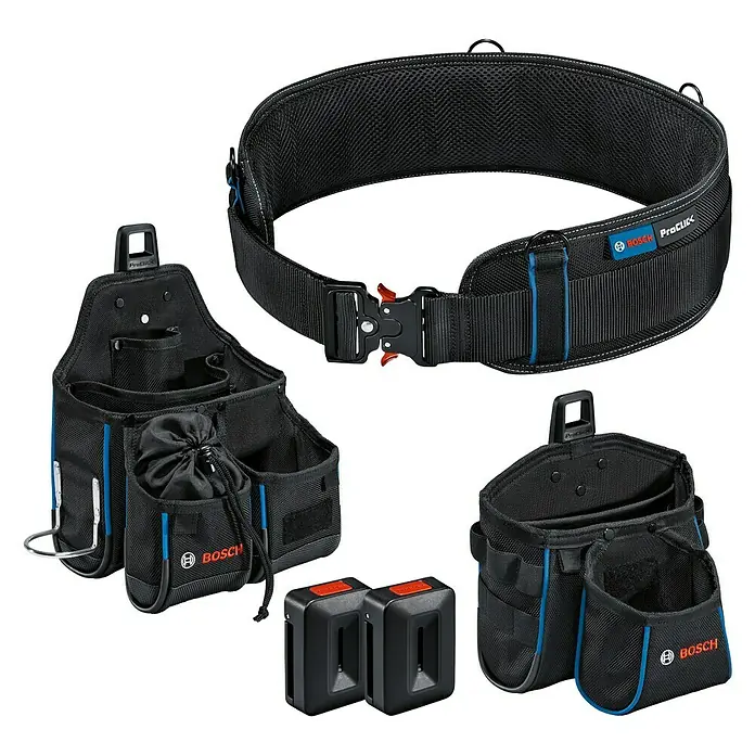 Bosch Professional Werkzeuggürtel-Set 935 -tlg. - Bosch Profi Werkzeuggürtel mit verschiedenen Taschen für Werkzeuge, Akkus und Zubehör, ideal für Handwerker.