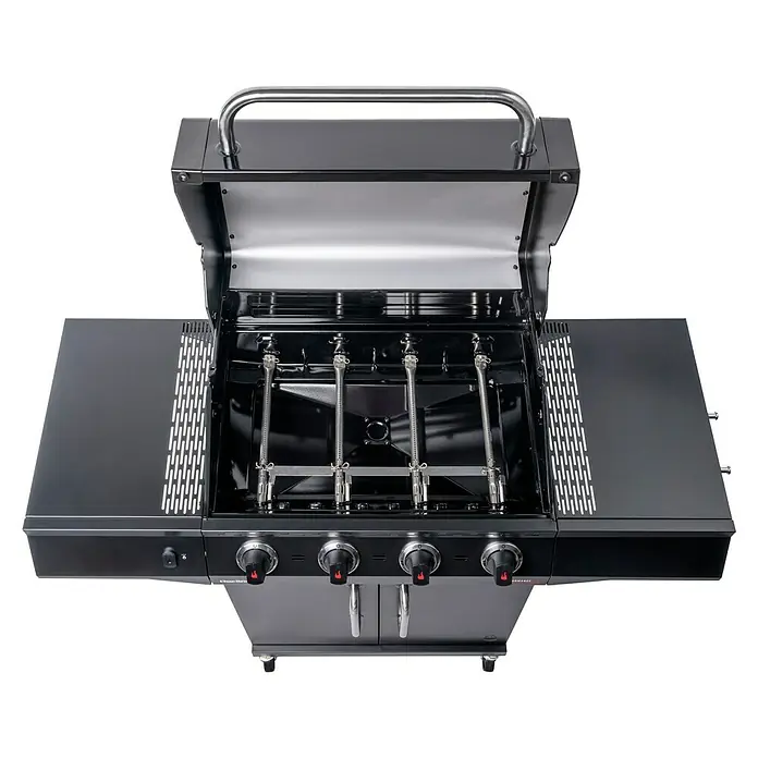 Char-Broil Gasgrill Performance Core B4 - Grillfläche (B x T): 63 x 43,5 cm, 8,68 kW, Anzahl Brenner: 4 - Offener schwarzer Gasgrill mit vier Brennern und Seitenablagen. Ideal für das Grillen im Freien und einfache Bedienung.