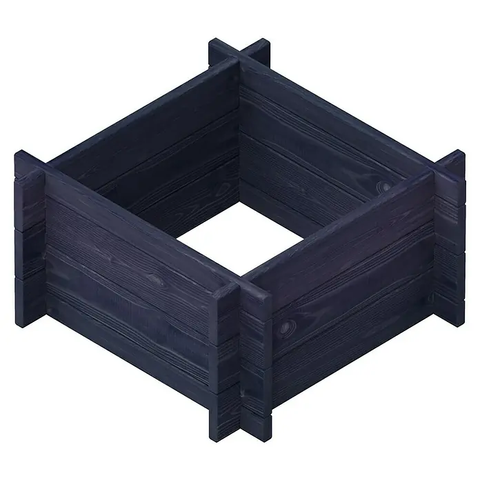 Upyard Hochbeet Multibox - L x B x H: 59 x 59 x 29,5 cm, Holz, Schwarz - Der dunkle, quadratische, erhöhte Pflanzkasten aus Holz bietet einen stilvollen Rahmen für Ihre Pflanzen und fügt sich gut in jeden Garten ein.