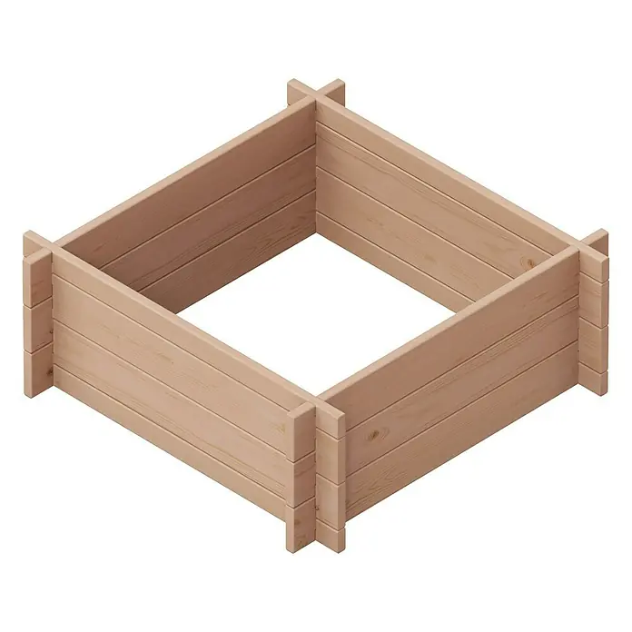 Upyard Hochbeet Multibox - L x B x H: 79 x 79 x 29,5 cm, Holz, Braun - Ein quadratisches, erhöhtes Holzgartenbeet. Das vielseitige Beet ist ideal für den Anbau von Gemüse, Kräutern oder Blumen im Garten.