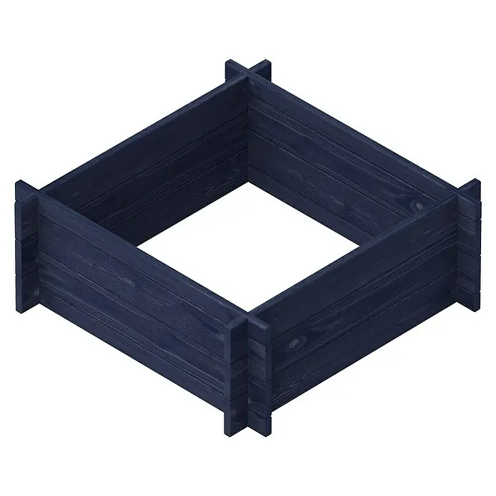Upyard Hochbeet Multibox - L x B x H: 79 x 79 x 29,5 cm, Holz, Schwarz - Quadratisches, erhöhtes Gartenbeet aus dunkelblauem Holz, ideal für Pflanzen und zur Dekoration des Gartens oder der Terrasse.