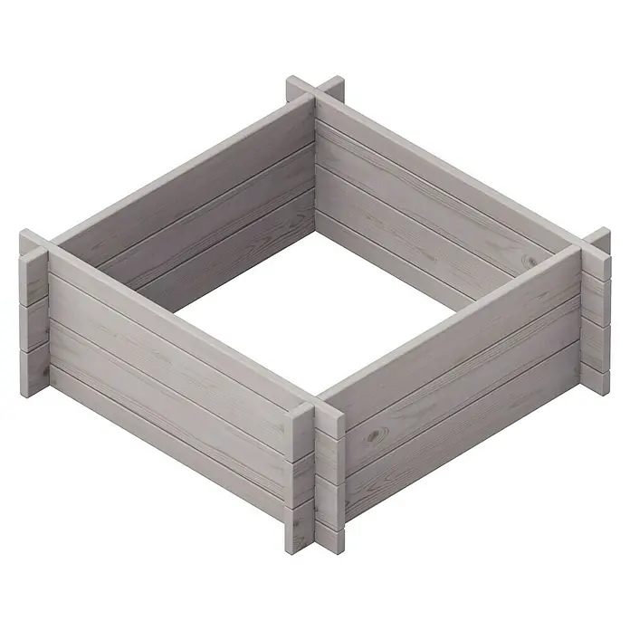 Upyard Hochbeet Multibox - L x B x H: 79 x 79 x 29,5 cm, Holz, Grau - Ein quadratisches, erhöhtes Gartenbeet aus grauem Holz, ideal für Gemüse und Blumen. Das robuste Design fügt sich nahtlos in jeden Garten ein.