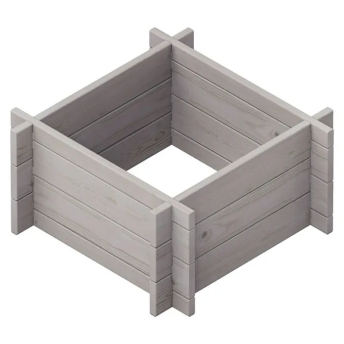 Upyard Hochbeet Multibox - L x B x H: 59 x 59 x 29,5 cm, Holz, Grau - Ein graues, hölzernes Hochbeet, ideal für den Garten oder die Terrasse, um Pflanzen stilvoll anzubauen. Die stabile Konstruktion sorgt für Langlebigkeit.