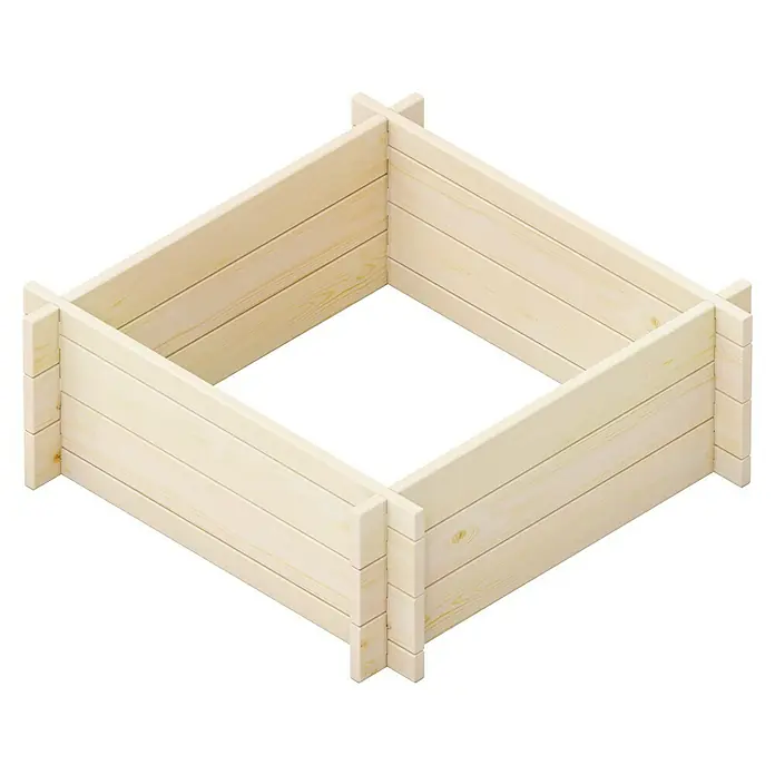 Upyard Hochbeet Multibox - L x B x H: 79 x 79 x 29,5 cm, Holz, Natur - Quadratisches Hochbeet aus hellem Holz. Ideal für Gartenliebhaber zum Anpflanzen von Gemüse oder Blumen auf der Terrasse.