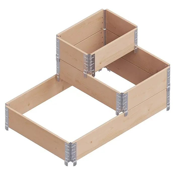 Upyard Hochbeet 3 Ebenen - 120 x 80 x 58,5 cm, Holz, Braun, Fassungsvermögen: 301,8 l - Gestufter Hochbeet-Bausatz aus Holz mit stabilen Metallecken. Ideal für Gartenliebhaber, die Gemüse, Kräuter oder Blumen anbauen möchten.