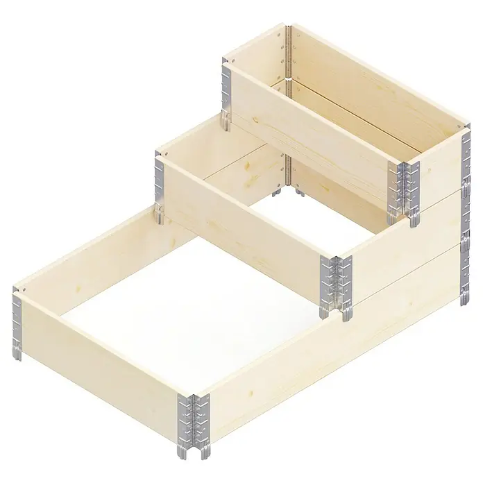 Upyard Huerto de 3 niveles - 120 x 80 x 58,5 cm, Madera, Natural, Capacidad volumétrica: 302,4 l - Jardín elevado de madera de tres niveles con fijaciones metálicas, ideal para los amantes del jardín.
