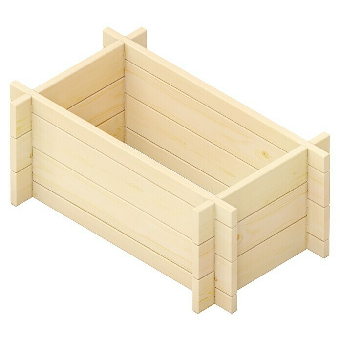 Hochbeet MultiboxL x B x H: 59 x 29,5 x 29,5 cm, Holz, Natur Diagonal View