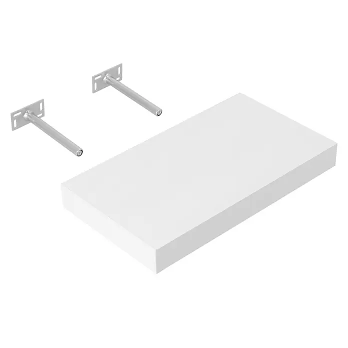 Dolle Wandboard Big Boy - L x B x H: 44,5 x 30 x 5 cm, Weiß, Belastbarkeit: 30 kg - Ein schwebendes Regal mit zwei stabilen Halterungen aus Metall, perfekt für eine moderne Wandgestaltung und zur stilvollen Aufbewahrung von Gegenständen.