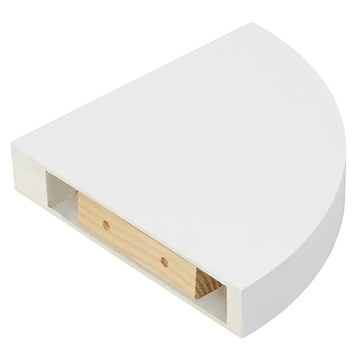 Dolle Wandboard Big Boy - L x B x H: 30 x 30 x 5 cm, Weiß, Belastbarkeit: 12 kg - Eckregal mit weißer Oberfläche und versteckter Montagehalterung für eine schwebende Optik. Ideal für kleine Räume.