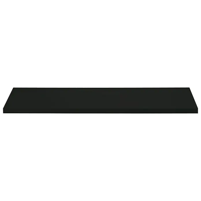 Regalux Estante flotante - L x An x Al: 23,5 x 118 x 3,8 cm, Negro, Carga soportada: 12 kg - Laptop negro cerrado y fotografiado de lado. Representación ideal para tecnología y material de oficina.