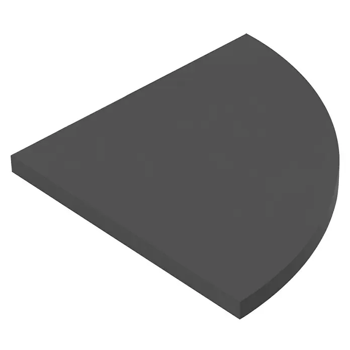 Dolle Wandboard Lite - L x B x S: 30 x 30 x 1,9 cm, Anthrazit - Nahaufnahme einer viertelkreisförmigen, grauen, einstöckigen Kuchenform, die eine minimalistische Ästhetik und Funktionalität für das Backen verkörpert.