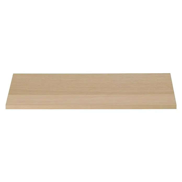Dolle Wandboard Lite Vintage - L x B x S: 60 x 20 x 2 cm, Eiche - Nahaufnahme einer hellbraunen Holzplatte mit feiner Maserung. Ideal für Möbelbau oder dekorative Projekte.
