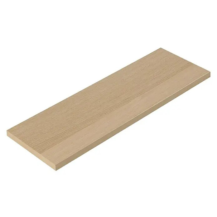 Dolle Wandboard Lite Vintage - L x B x S: 60 x 20 x 2 cm, Eiche - Ein helles Holzbrett mit sichtbarer Maserung, ideal für Möbelbau oder Regale, präsentiert vor einem neutralen, schwarzen Hintergrund.