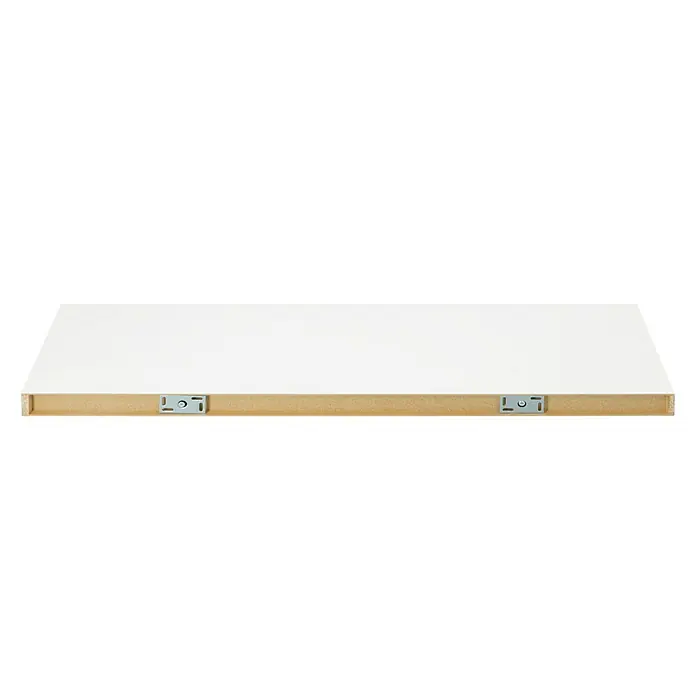 Dolle Wandboard Big Boy - L x B x H: 115 x 30 x 5 cm, Weiß, Belastbarkeit: 30 kg - Hier ist ein Regalbrett mit weißen Oberflächen und Metallhalterungen für die Wandmontage, das sich ideal für die Organisation eignet.