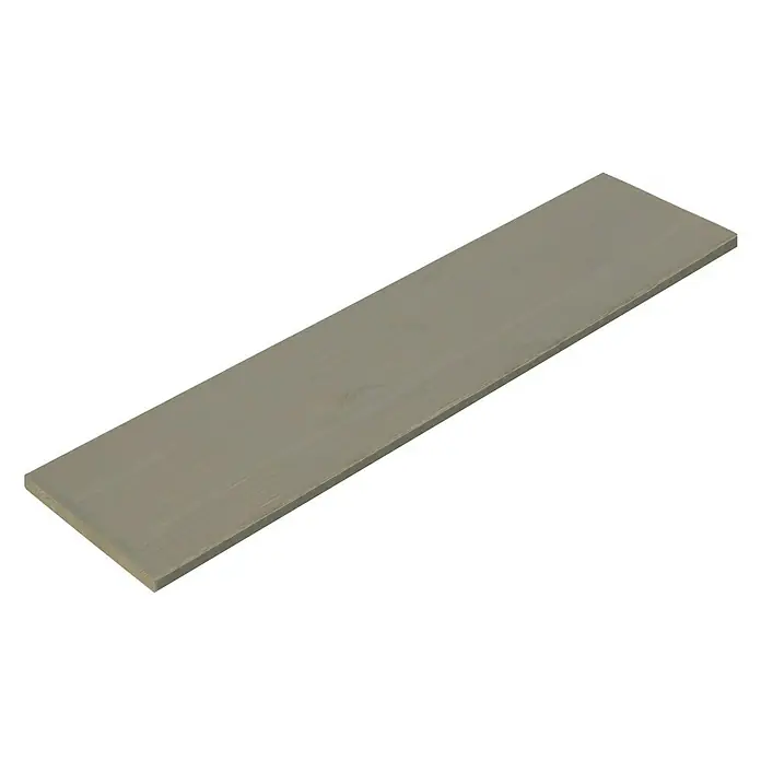 Dolle Wandboard Lite Vintage - L x B x S: 80 x 20 x 1,8 cm, Kiefer Grau - Nahaufnahme einer rechteckigen Holzfliese in sanften Grautönen, ideal für moderne Innenräume. Robust und stilvoll.