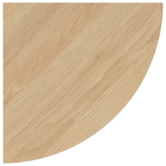 Dolle Wandboard Lite - L x B x S: 30 x 30 x 1,9 cm, Eiche - Nahaufnahme einer runden Tischplatte aus hellem Holz, die die feine Maserung und warme Farbe des Holzes hervorhebt.