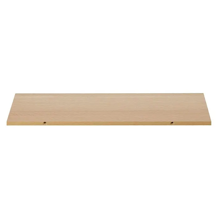 Dolle Wandboard Lite Vintage - L x B x S: 80 x 20 x 2 cm, Eiche - Eine helle Holzplatte mit zwei Löchern am unteren Rand, die sich ideal für DIY-Projekte oder als Regal eignet. Die Oberfläche ist glatt und naturbelassen.