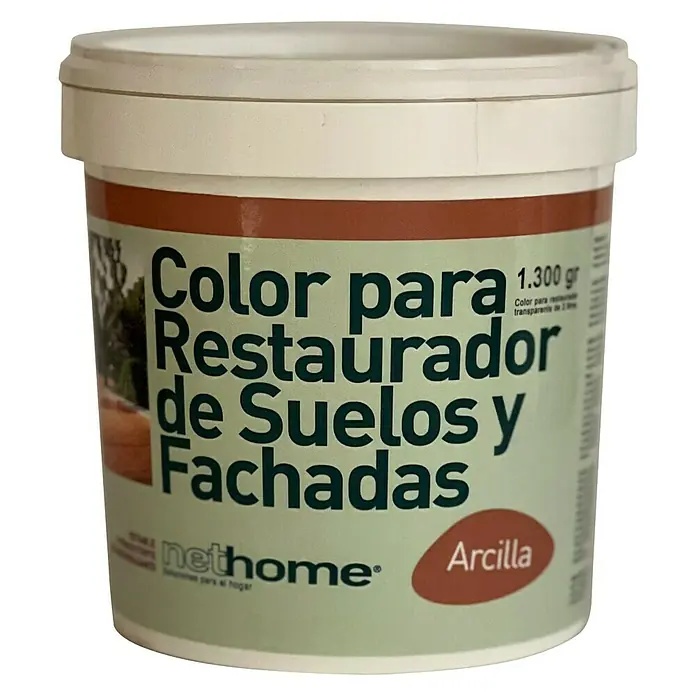 Pigmento concentrado Color Restaurador Suelos y Fachadas - Arcilla, 1,3 kg, Mate sedoso - Bote de pintura para suelos y fachadas Nethome, color Arcilla. Para restaurar suelos y fachadas, 1.300 gr.