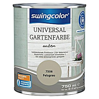 swingcolor Farblasur Universal-Gartenfarbe (Felsgrau, 750 ml, Seidenmatt)