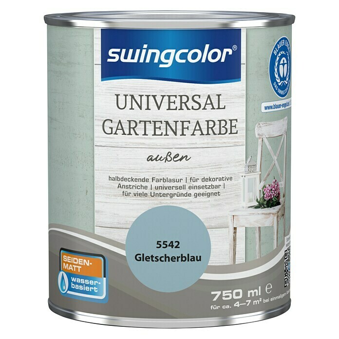 Swingcolor Vernice universale per giardini blu ghiacciaio