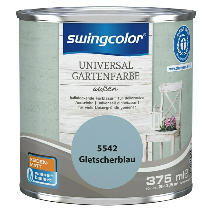 Swingcolor Vernice universale per giardini blu ghiacciaio