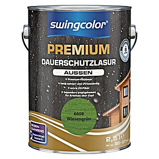 swingcolor Premium Dauerschutzlasur (Wiesengrün, 2,5 l, Seidenglänzend, Lösemittelbasiert)