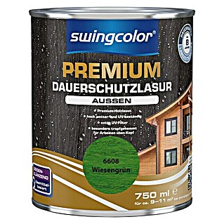 swingcolor Premium Dauerschutzlasur (Wiesengrün, 750 ml, Seidenglänzend, Lösemittelbasiert)