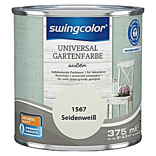 swingcolor Farblasur Universal-Gartenfarbe (375 ml, Seidenweiß, Seidenmatt)