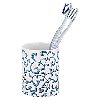 Wenko Kupaonska čaša Mirabello (Promjer: 8 cm, Keramika, Bijelo-plave boje)