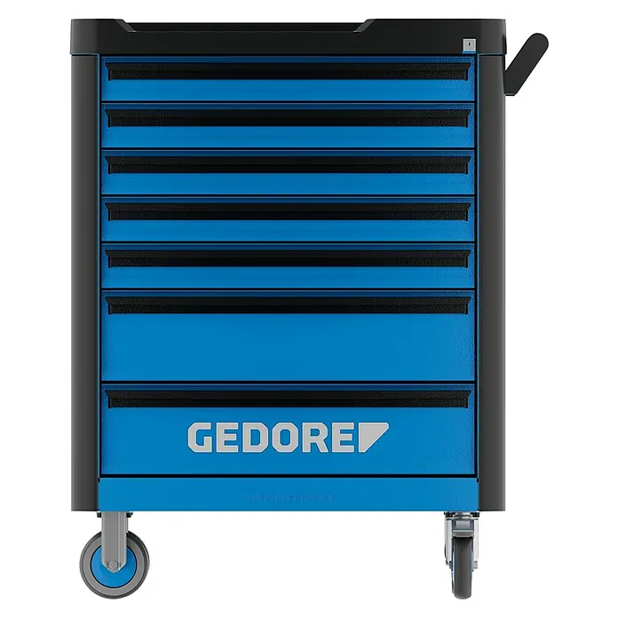 Gedore Werkstattwagen WHL-L7 workster highline large - L x B x H: 510 x 785 x 1.045 mm, Anzahl Schubladen: 7 Stk. - Werkstattwagen mit sieben Schubladen von Gedore in Blau, ideal zur Werkzeugaufbewahrung und Organisation in der Werkstatt.