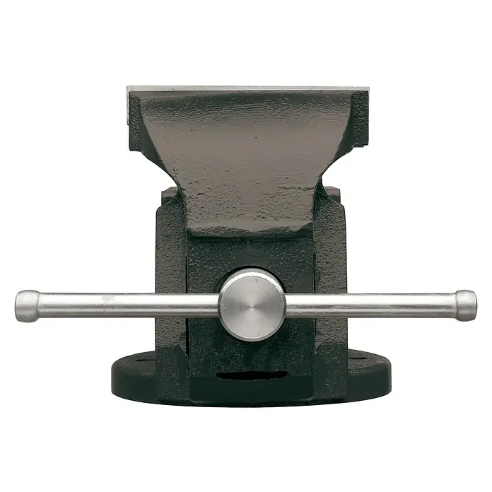 Gedore Schraubstock 411-125 - Backenbreite: 125 mm, Spannweite: 150 mm - Eine Nahaufnahme eines robusten Schraubstocks, der für präzises und sicheres Festhalten von Werkstücken in Handwerk und Industrie konzipiert ist.