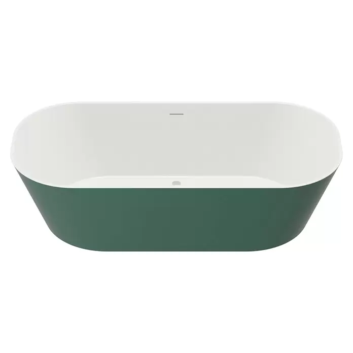 Camargue Freistehende Badewanne Torino - L x B: 170 x 80 cm, Sanitäracryl, Grün/Weiß